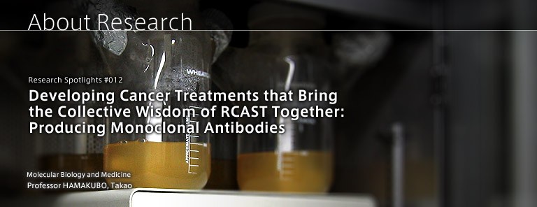 Chapter About Research:Research Spotlights #012/Developing Cancer Treatments that Bring the Collective Wisdom of RCAST Together: Producing Monoclonal Antibodies