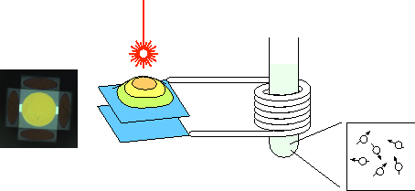 核磁気共鳴の光検出法のイメージ図