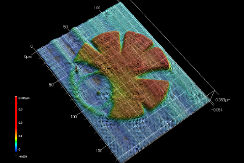 A gingko tree leaf, the University of Tokyo's symbol, created using evanescent light