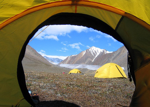 A view from a camp in the high arctic tundra, Ellesmere island