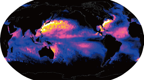 黒潮やメキシコ湾流に沿った活発な大気海洋相互作用