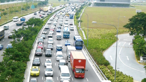 Traffic jam on motorways
