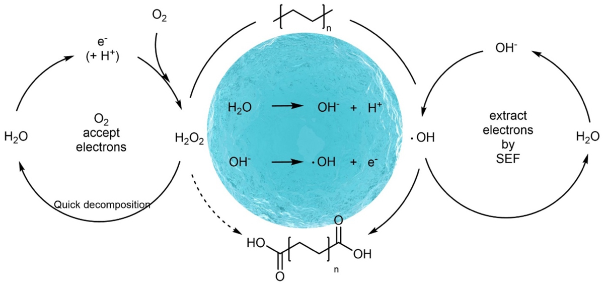 Conceptual overview: converting waste plastic into useful diacids using only water and oxygen.
