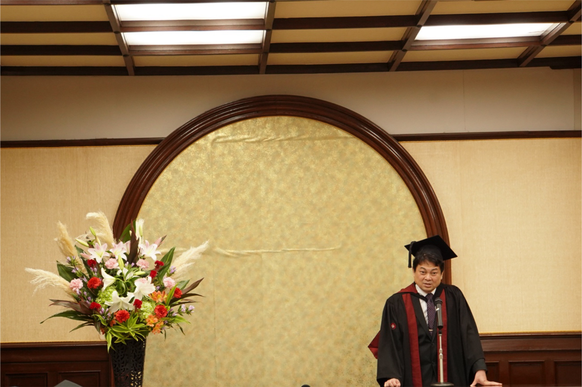 祝辞を贈る東京大学先端科学技術研究センター 杉山正和所長